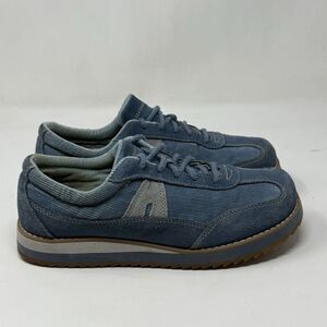 Airwalk Debbie Ox Creepers Womens 7.5 Blue Suede Corduroy Sneaker Shoes Vintage